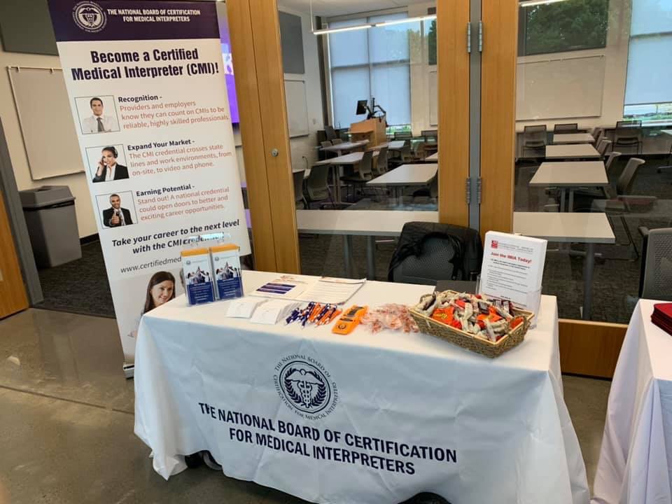 #OregonInterpreters We are at the OSTI conference! Come get your questions answered about certification, and/or say ‘¡Hola!’ to our Board Director, Cata! #GetCertified #InterpreterCEUs #OSTI2019