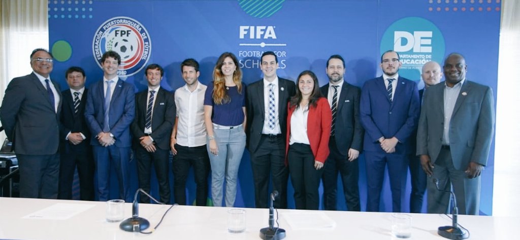 ForwardAmericas's tweet photo. Congratulations to @futbolPR for being the first Member Association to launch a pilot project of @FIFAcom Football for Schools Programme. It was an honor to accompany the federation and its allies during the official presentation. They have all our support for the implementation. https://t.co/kRYrzr7o95