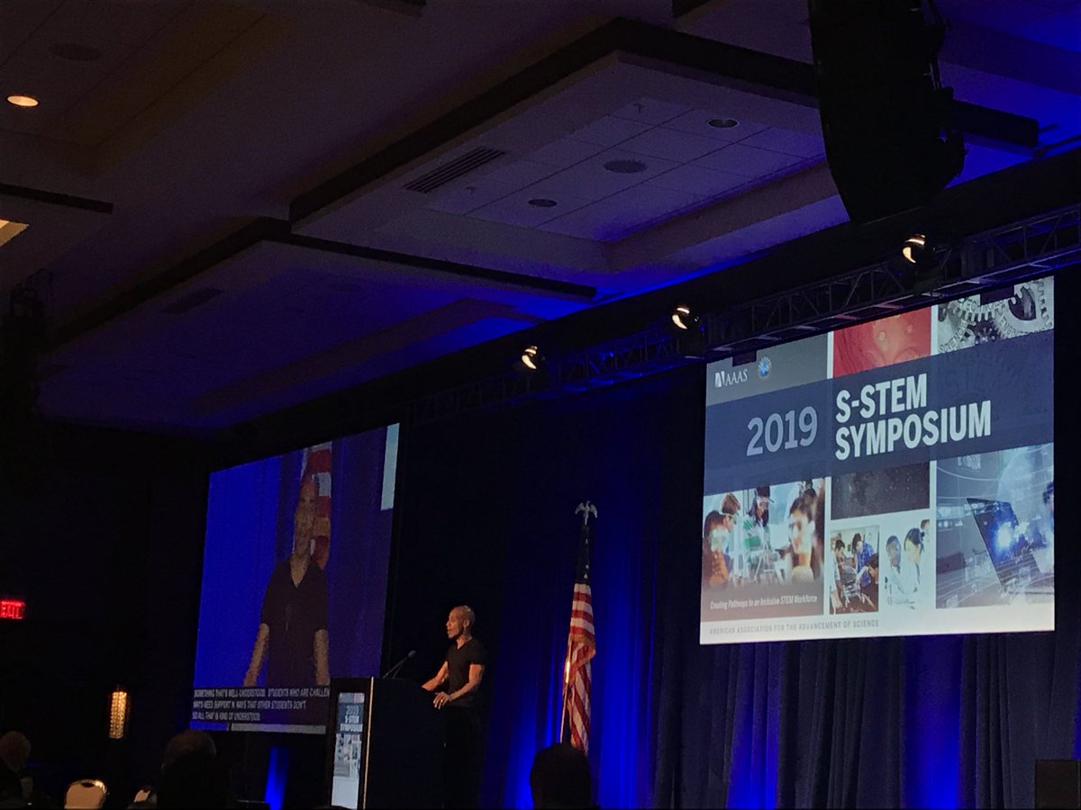 sstem_program's tweet photo. Kamal Bonn of @GeorgiaTech Director of the Constellations Center for Equity in Computing cautions us against the risk of disconnectedness. โHigher education is the portal between having and not having.โ #2019SSTEM https://t.co/roU6wpnVr2
