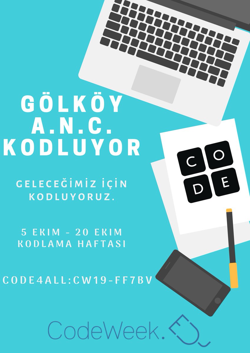 golkoy_anc's tweet photo. 5-20 EKİM AVRUPA KODLAMA HAFTASI

"Gölköy A.N.C. Kodluyor" sloganımızla okulumuzda #CodingOrg ve #KoduGameLab uygulamaları ile kodlama faaliyetleri ve #Quiver uygulaması ile artırılmış gerçeklik faaliyetlerine yer vereceğiz.

@bodrumMEM
@MuglaMem
@CodeWeekEU
#Code4All: cw19-ff7bV https://t.co/jgCtgRTghe