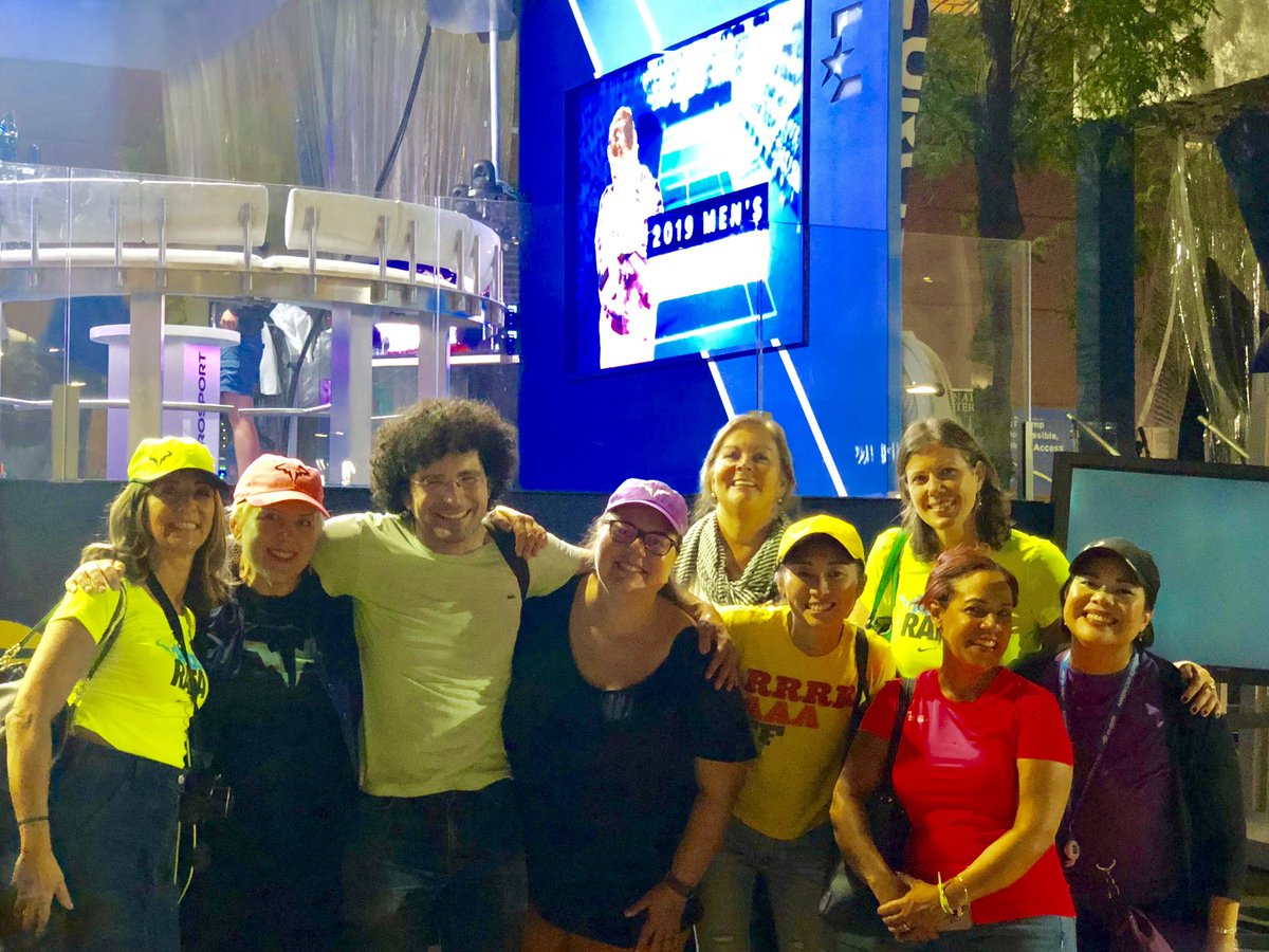 nycsandygirl's tweet photo. Almost forgot to post this! Happy Rafans after Rafa’s big win at #usopen19 &amp; his subsequent interview at the Eurosport booth! @rafaladuodecima @bibi_milewski @kenzo_jay @sapphireswell @StephintheUS @MayJewel514 + Fab &amp; Margie 💪🏼💪🏼💪🏼💪🏼💪🏼💪🏼🇪🇸🇪🇸🇪🇸🇪🇸🇪🇸 https://t.co/onyiU4Tyxz