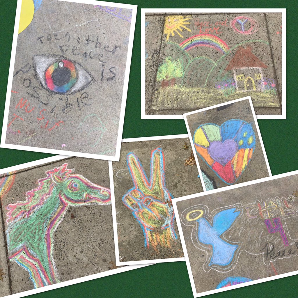 Thank you for coming to support Chalk4Peace at Hunters Woods ES.  It was another wonderful way to come together as a community. @HuntersWoodsES #Chalk4peace