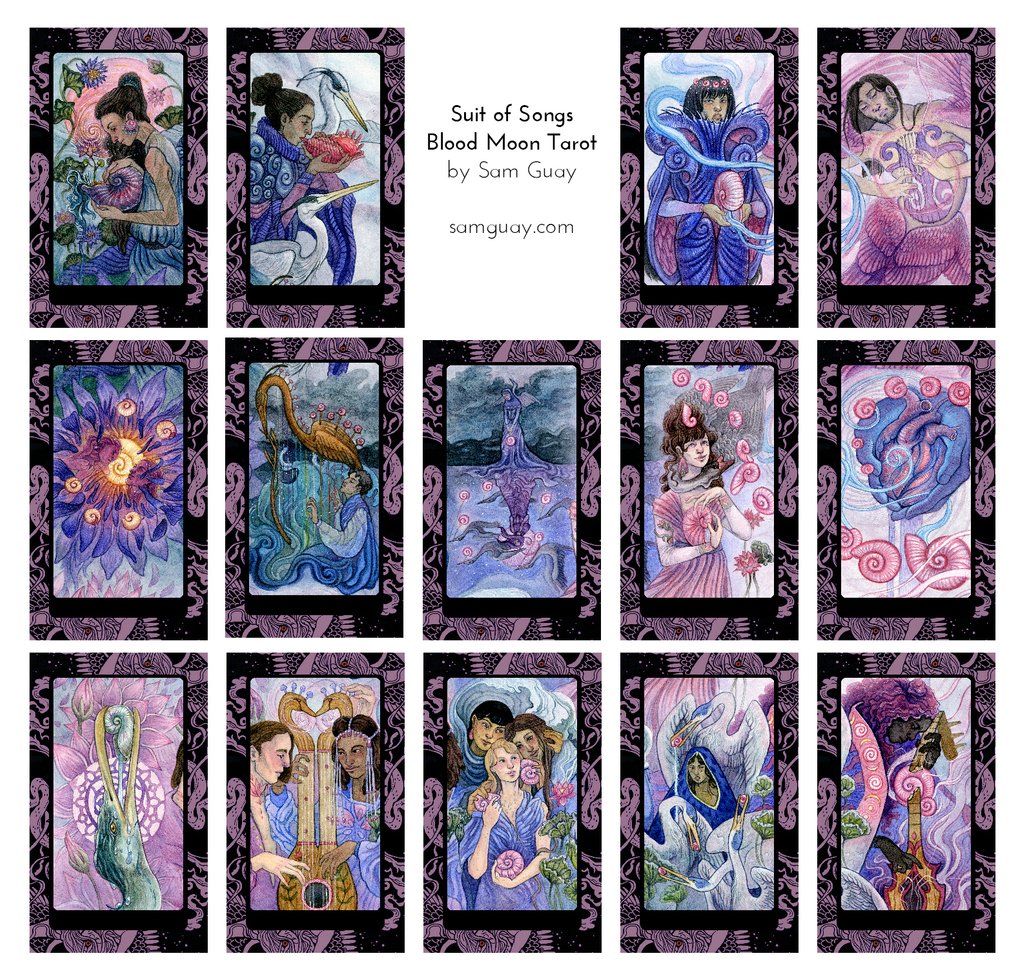 The Suit of Songs from the Blood Moon Tarot. 