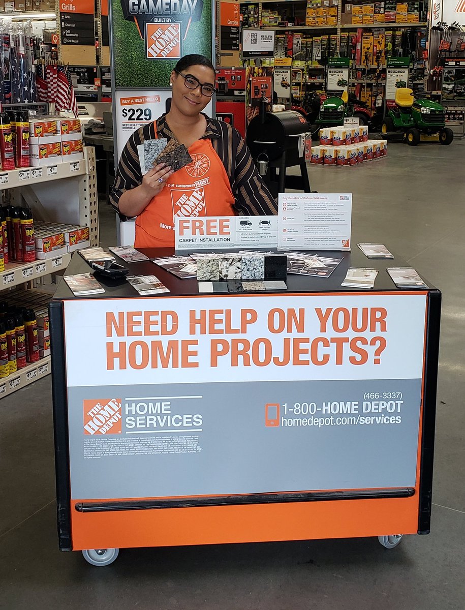 TravisBurgeeTHD's tweet photo. D29 Designer Amesha is set up and ready to educate our customers on our AWESOME countertop programs. Thank you for driving #ServicesInD2 π₯π₯π₯ https://t.co/lfbL10Y0nE