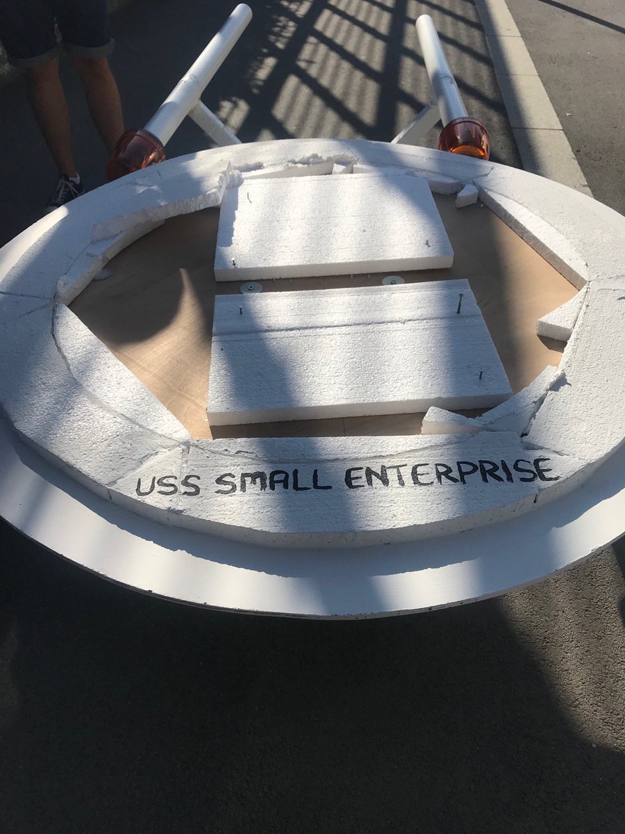 Sadly the Enterprise has seen some battle damage and will need some #TLC from #Scotty before she flies again! #WhiteHatRally ⁦<a href="/WhiteHatRally/">White Hat Rally</a>⁩ - Star Fleet funds are running low, please donate here: uk.virginmoneygiving.com/Team/4SecureCa…