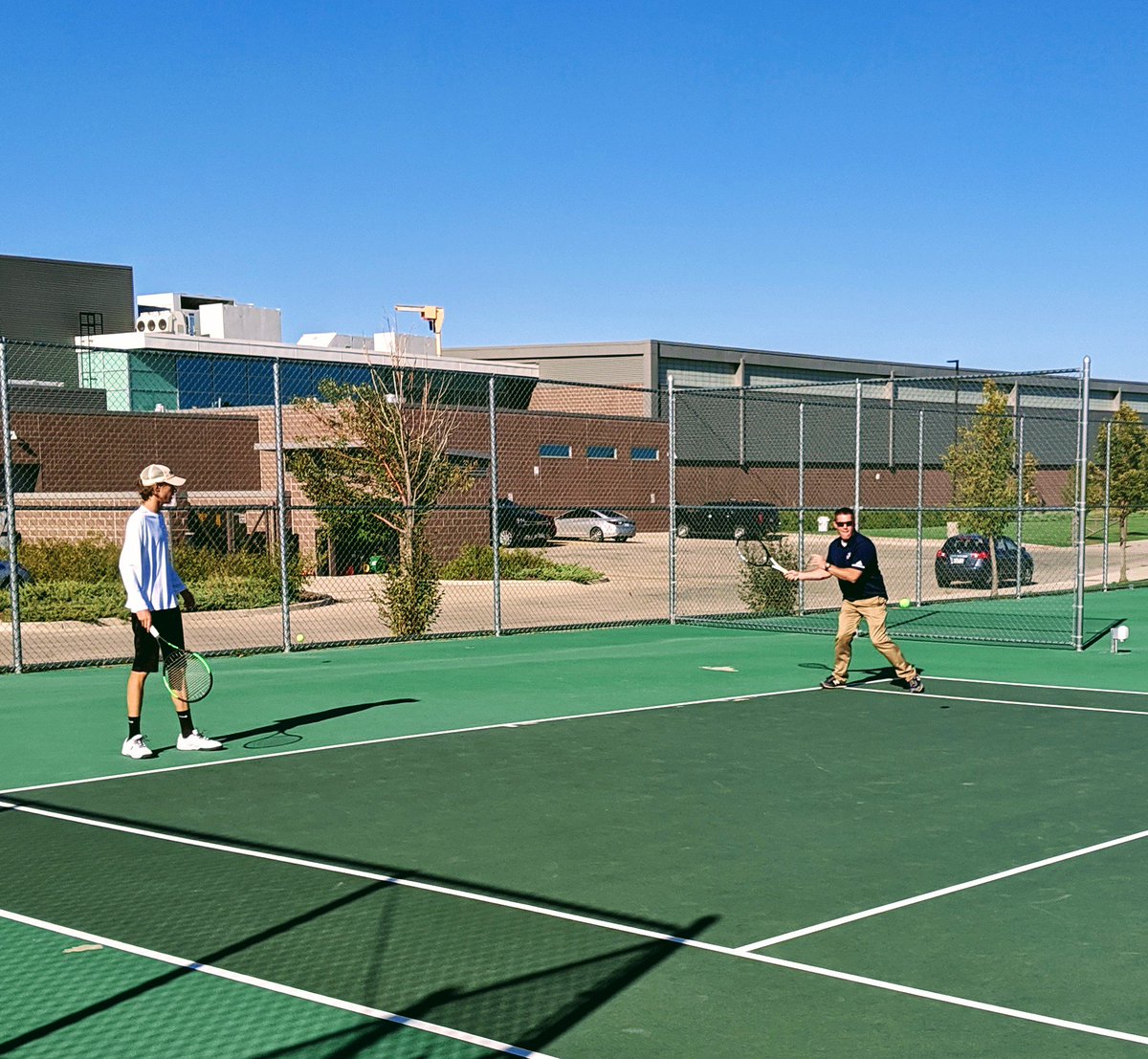 That moment when your principal <a href="/BrianYoungSVVSD/">Brian Young, Ed.D.</a> shows up to compete with the boys at practice like a #boss! Taking <a href="/Frederick_HS/">FrederickHSGoldenEagles</a> tennis by #StVrainStorm