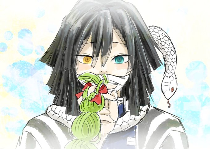 みゆ🌸さんがTwitterに投稿した伊黒小芭内(鬼滅の刃)のイラスト。