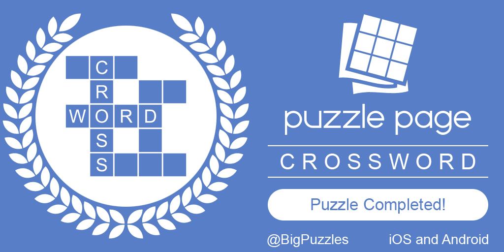 I completed a Crossword in #PuzzlePage. Play for free! puzzle-page.com