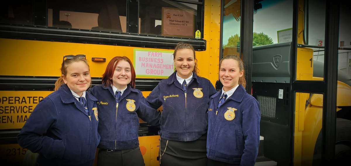 LedyardAgriSci's tweet photo. ..and they are off to compete in the Farm Business Management CDE at the Big E. Good luck ladies! #ledyardffa #whyledyardschools https://t.co/HVEmujKEHj