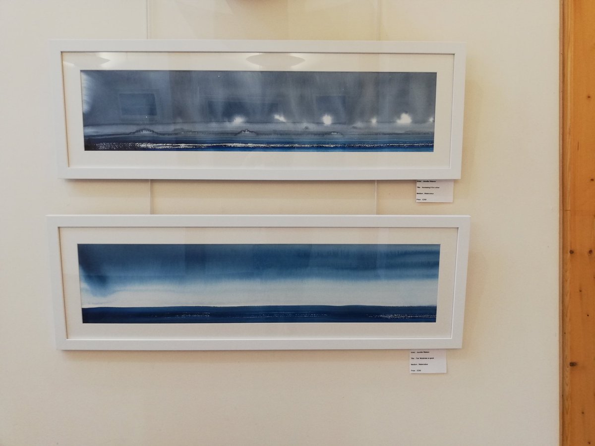 PebblesJennifer's tweet photo. My setup at the Phoenix Centre for @NEOS_uk at Newton Dee, Bieldside. Number 302 in the book. #theshippingforecast #watercolour #neos2019 #painting #openstudios #aberdeen https://t.co/n10HQ18Jba