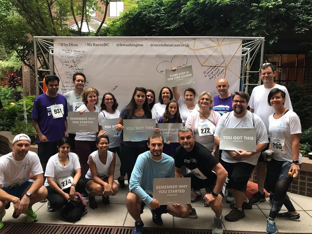 1977Creative's tweet photo. #WhyIRun? To find a cure for the people we love and so many more reasons! We are #CreativeStrong @racetobeatcancer5k @FSWashington https://t.co/hZmCPz8pX2