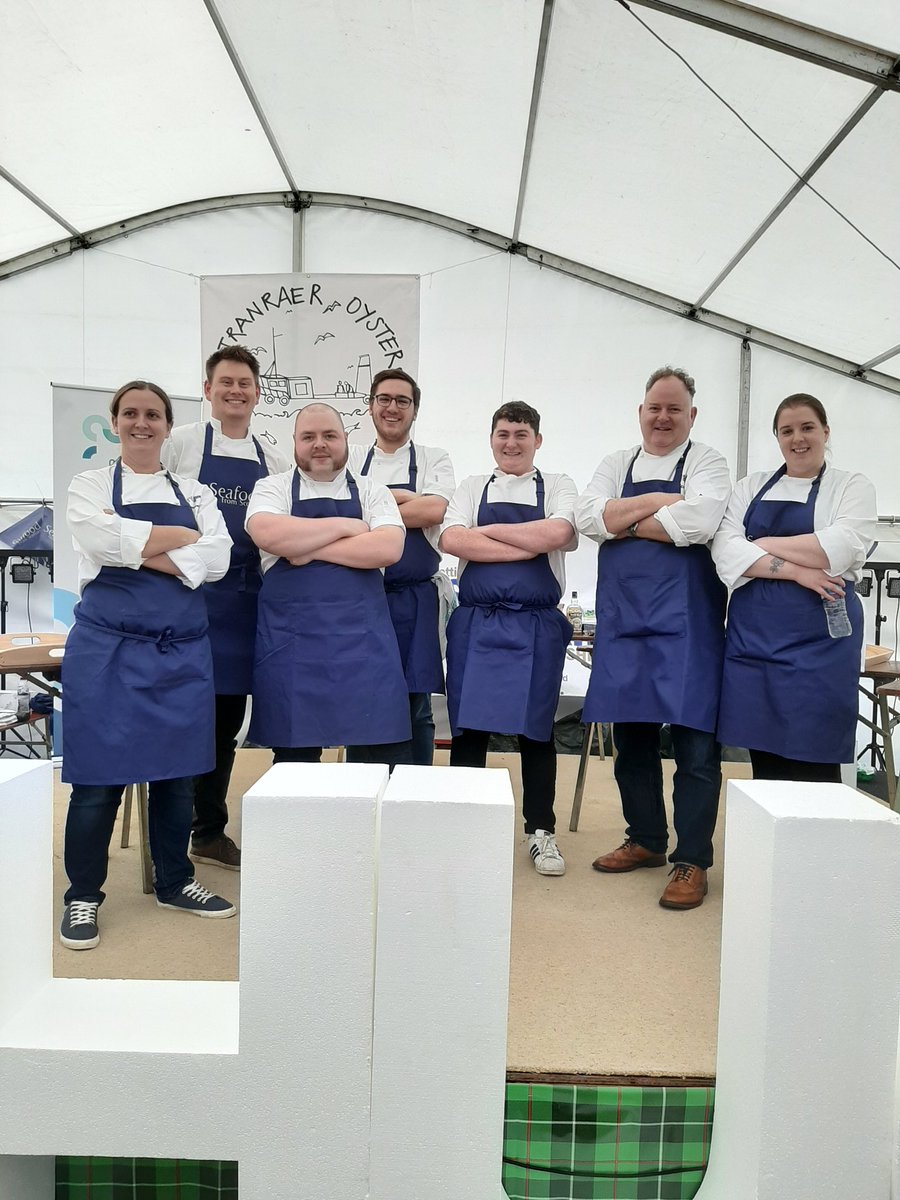 chefcumming's tweet photo. #teamcity students staff and alumni compeating at @StranraerOyster festival Scottish oyster opening championship #shuckoff @chefcumming @leggatechris @CofGCollege @SeafoodFromScot @claramacbear https://t.co/mrByQBi295