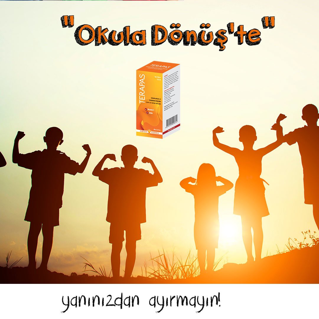 Okul döneminde çocuklar daha sık hastalanabilirler. 
Terapas Şurup; antiviral, antibakteriyel ve antienflamatuar etkileriyle soğuk algınlığına neden olan bakteri ve virüsleri uzaklaştırır. Hastalıklara karşı korur. O zaman Abfen’i bu dönem de yanımızdan ayırmıyoruz 🤗