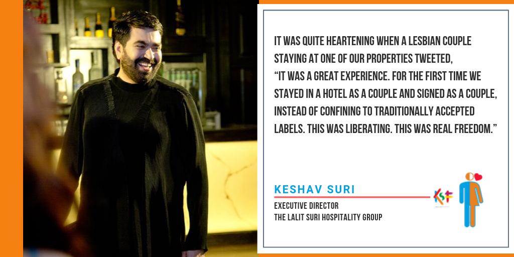 KSF_IN's tweet photo. "It was a great experience. For the first time we stayed in a hotel as a couple and signed as a couple." tweeted a lesbian couple staying at one of our properties. #LGBT #EmbraceWithKSF https://t.co/yyQTB0ZeUd