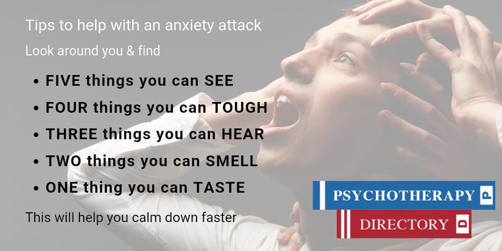 hello_directory's tweet image. Tips to help with an #anxiety or #panic attack. Contact a therapist for help today: buff.ly/2EfTZKo #mentalhealth #psychotherapydirectory