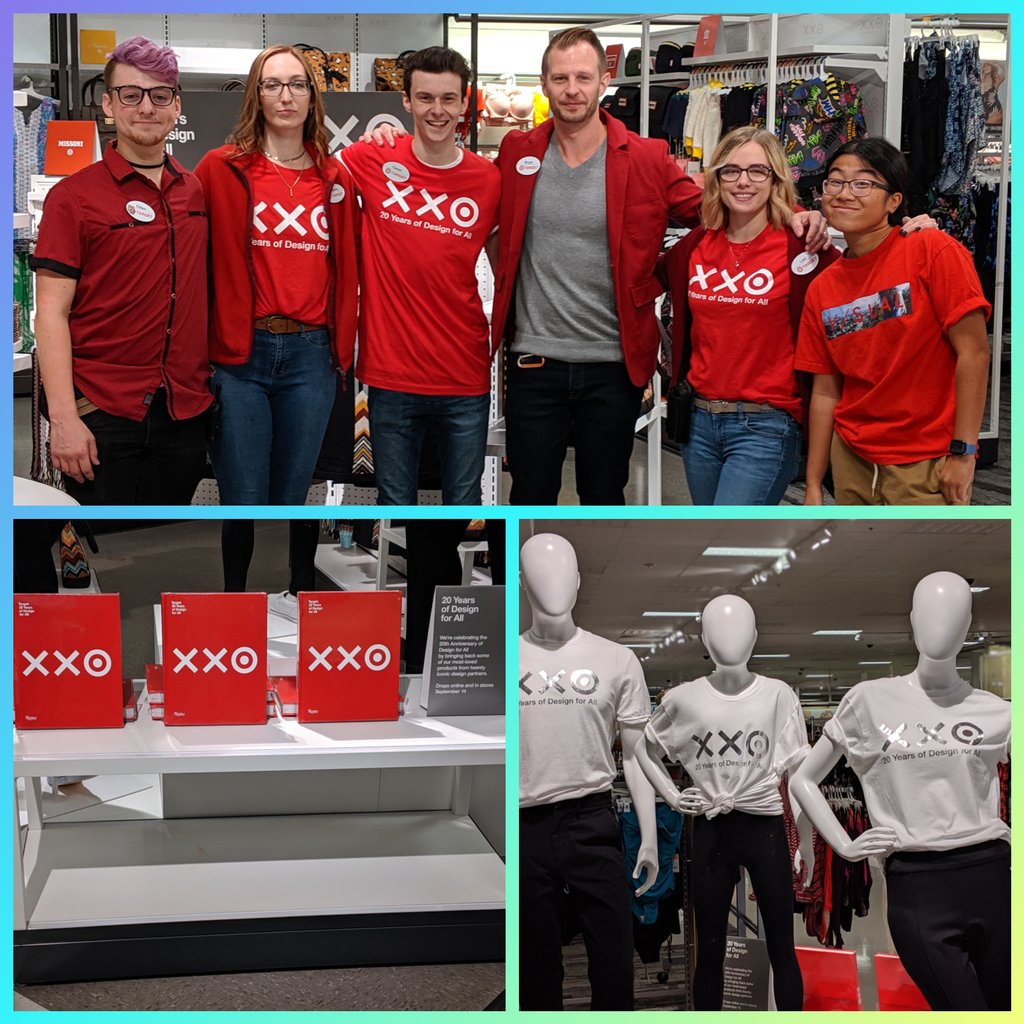 VM_Connor's tweet image. Come in to check out our 20 Years of Design for All collection at #T2186 Our team did an incredible job with this set, and I am so proud of them!! #XXO #TargetStyle #HangingStandards #VisualMerchandising #WorkSomewhereYouLove @Bryjudy @DZeppuhar @TGTmatt2186 @madeleinepm23