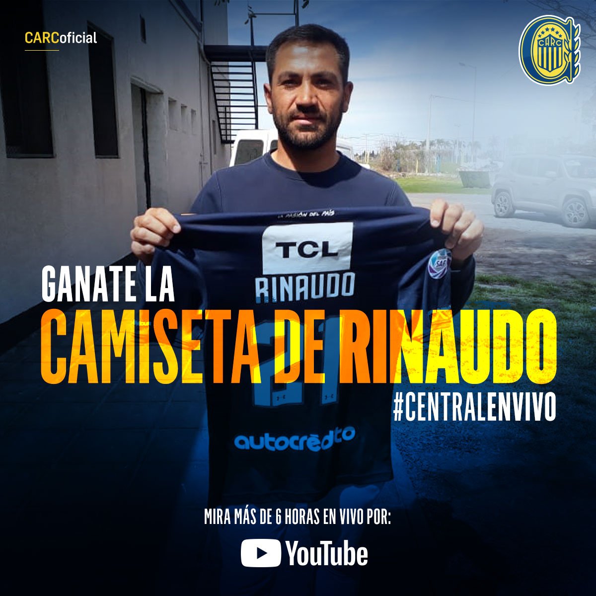 RosarioCentral's tweet photo. 🇺🇦😊 ¿Querés ganarte la camiseta de Rinaudo?

Dale RT a esta publicación y comentá tus últimos 3 números de DNI con el hashtag #CentralEnVivo

Sorteamos en la transmisión 👉🏽 https://t.co/f1lQEX5Cze https://t.co/ofJVrpU0WO