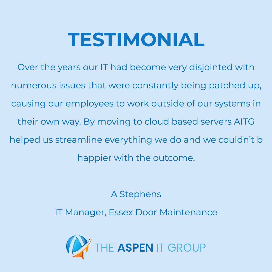 The Aspen IT Group are an IT services company offering expert cloud, advisory and management services – operating as a trustworthy partner that delivers professional IT solutions of the highest quality with a personal touch to meet the needs of individual clients.