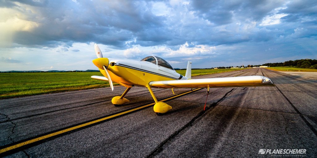 Check out this beautiful RV-8, built by John Miller & Dave Holmes. OSH17 grand champion winner, paint designed by @planeschemer & painted by #evokeaviation. Featuring the AeroSun VX, Pulsar NS, and SunTail to be seen and be safe.  #EAA @VansAircraft
