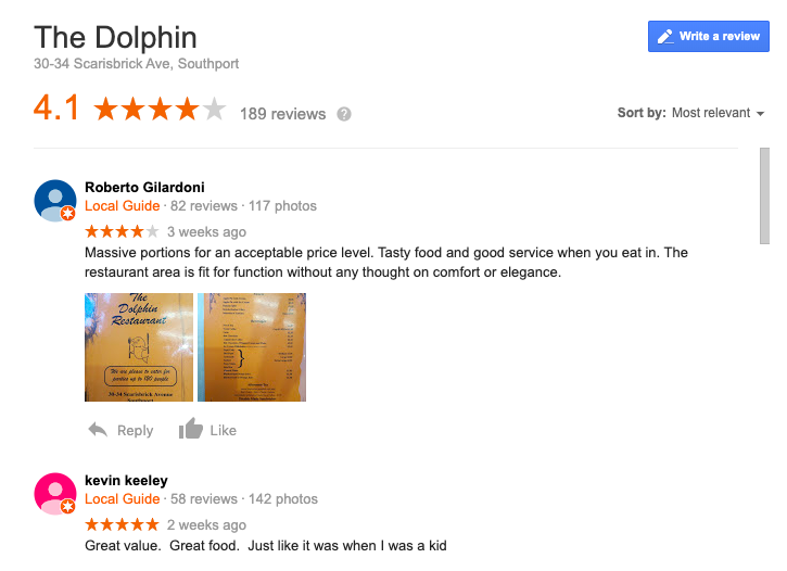 We are pretty happy with some of the Google reviews we've had recently! Thank you! #fishandchips #merseyhour