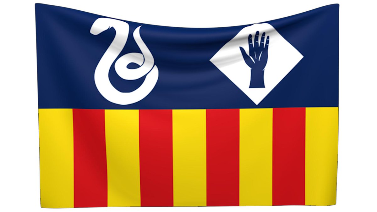 La #bandera de #Manlleu se compone del escudo de la ciudad y una serpiente, dentro de un fondo azul y en la parte inferior, la señera en posición vertical. La serpiente hace referencia a la serpent (la serpiente) la leyenda popular de la ciudad. wikibanderas.com/bandera-manlle…