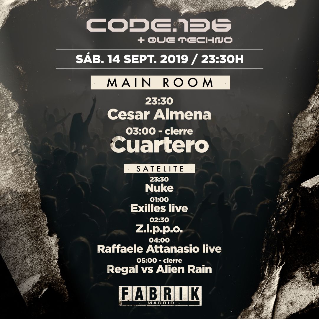 fabrikdiscoteca's tweet photo. More Techno.
More Diversión.
Horarios para nuestro Sábado de #code136 🤘 https://t.co/JeB48feN1B