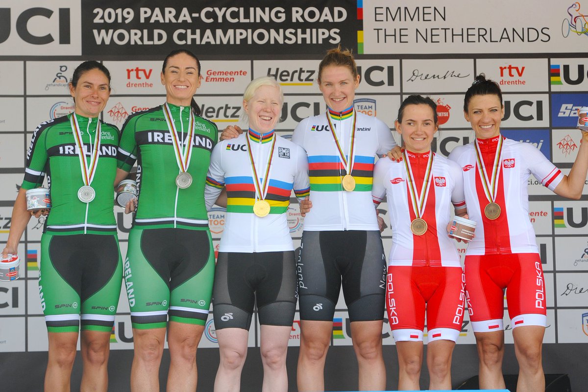 CyclingIreland's tweet photo. Silver for Katie-George Dunlevy and Eve McCrystal in the Raod Race at the @UCI_paracycling World Championships 🥈

They have had a fantastic Championships winning gold in the TT earlier in the week 🌈👏

@avolon_aero https://t.co/ClSc7zVKf8