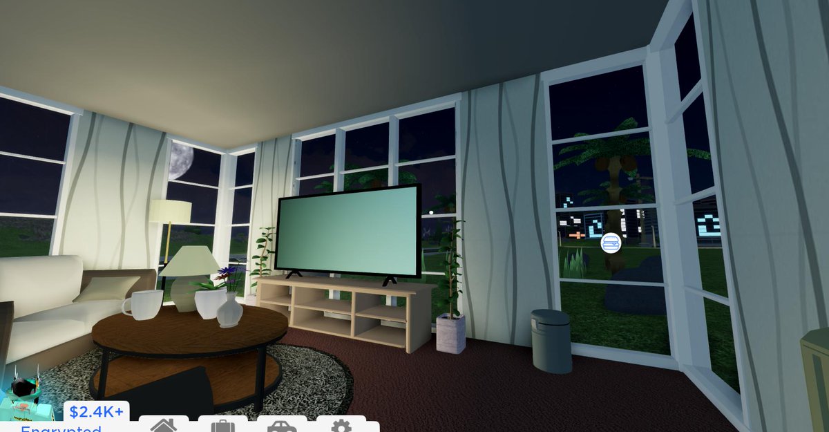 Enqrypted On Twitter A Small Living Room I Built With Build Mode In My Upcoming Game You Can Also See The City Buildings Lit Up At Night In The Background Roblox Robloxdev