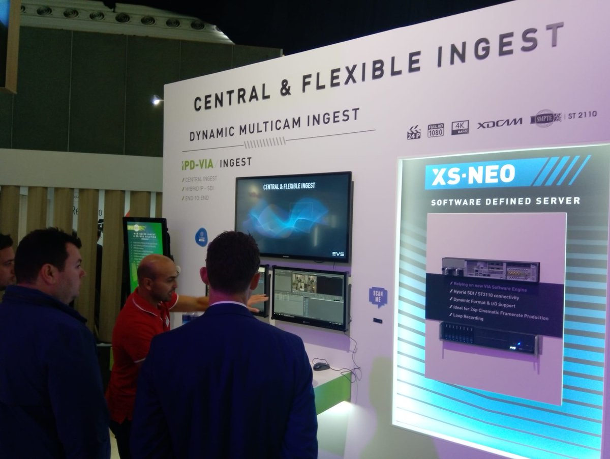 EVSEquipment's tweet image. Ingest multiple feeds in multiple formats, codecs and framerates, including Long-GOP XDCAM with EVS' XS-NEO software-defined server. For more information, visit our booth 8.B90 at #IBC2019 or go to bit.ly/34U6FTc