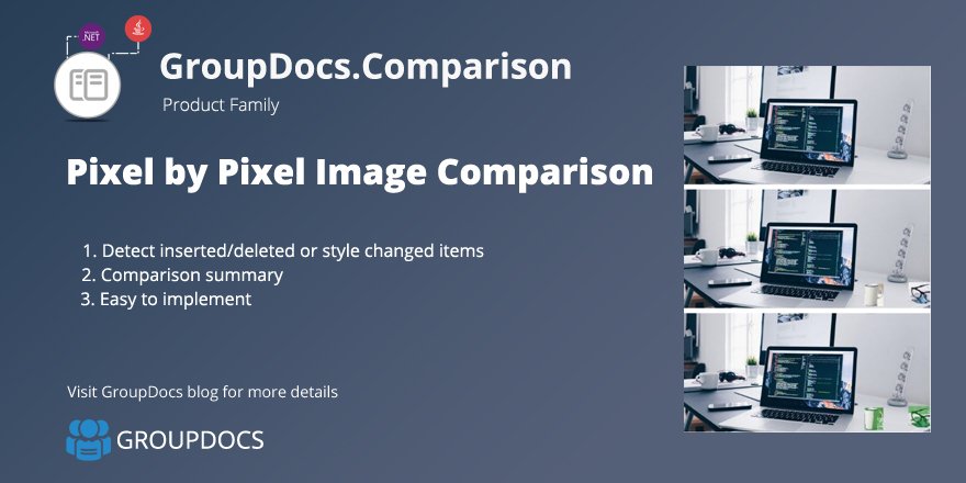 GroupDocs's tweet image. Image comparison starts with the upper left corner and compares the entire image pixel by pixel. If the pixels are the same, it moves on to the next one and so on until it finds a difference.
Read more: bit.ly/2lNE6EV
#imagecomparison #pixelcomparison #API