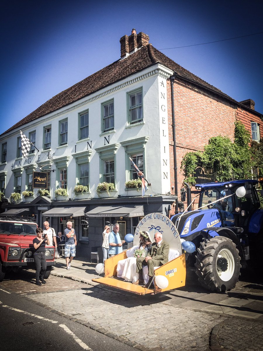 angelmidhurst's tweet photo. Well that’s one way of getting to the church on time! 
Our bride and her Dad @angelmidhurst head off to the ceremony! 
#Bravo #Wedding #Bride #BrideandTractor #Congratulations #Midhurst https://t.co/1RjyZzD9LY