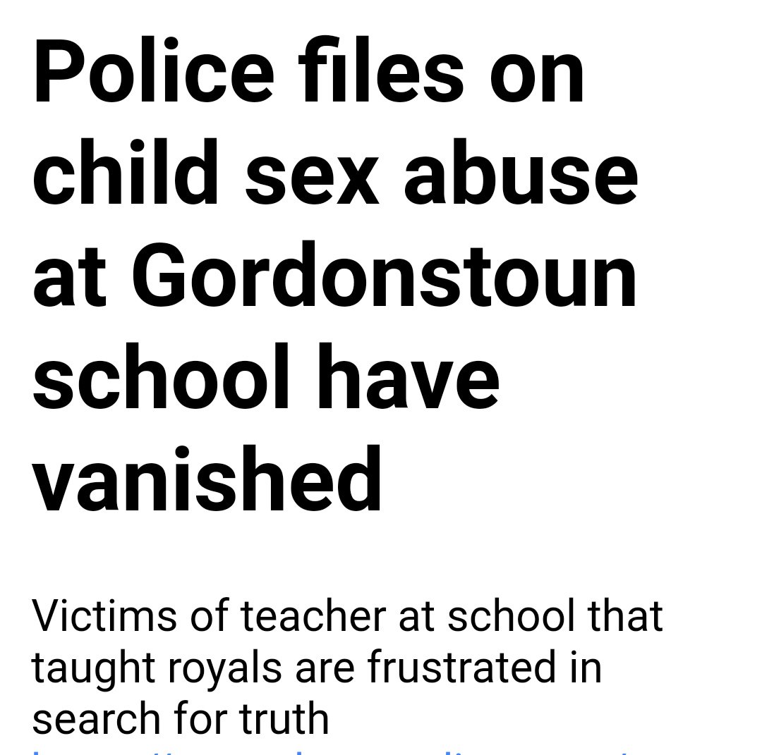 Amanda Ellingworth, Geoffrey Epstein's Prince Andrew, Princess Anne and Amanda's father Lord Brabourne were governors or directors of Gordonstoun.How surprising that files on child sex abuse at Gordonstoun vanished into thin air! Who would have thunk it? https://www.theguardian.com/society/2015/jun/28/gordonstoun-child-sex-abuse-search-for-victims