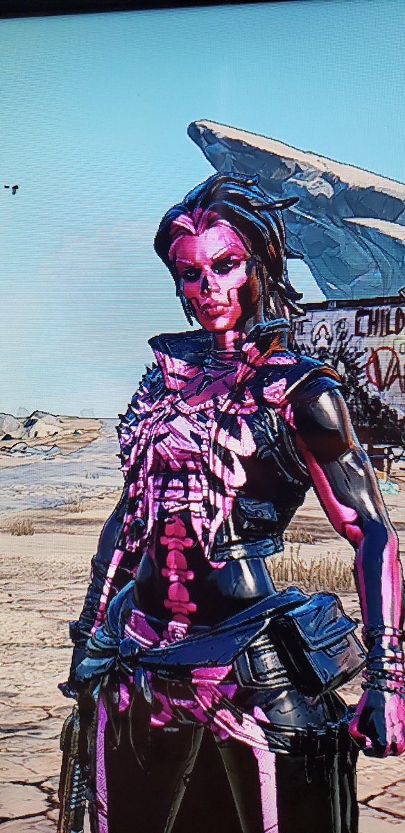 RToderian's tweet photo. @Borderlands really loving this game!!! Also really loving the way my character looks. Pink AND scary! https://t.co/99drEXm0zh