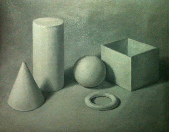 Oil studies of 3 dimensional objects done in grisaille (grey underpainting) are extremely beneficial exercises for new painters. If you can paint basic forms, you can paint anything. #oilpainting  #SaturdayMotivation