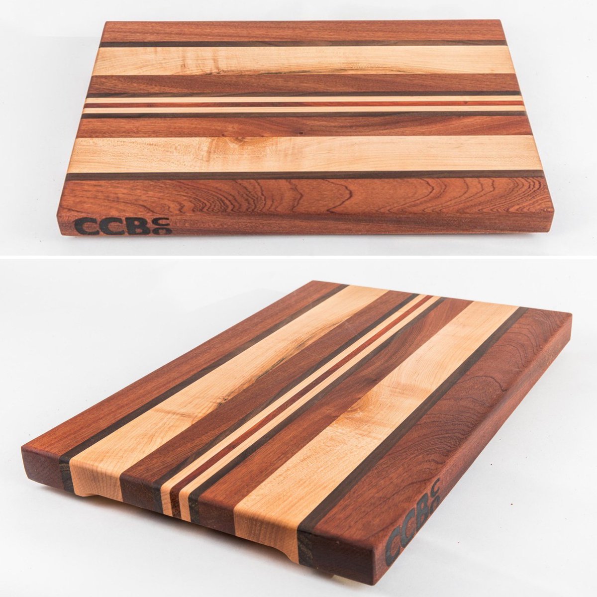 BoardCleveland's tweet photo. Awesome 12”x18” maple, walnut, paduak and sapele edge grain board, just $80.00 https://t.co/rpi3uwVylK