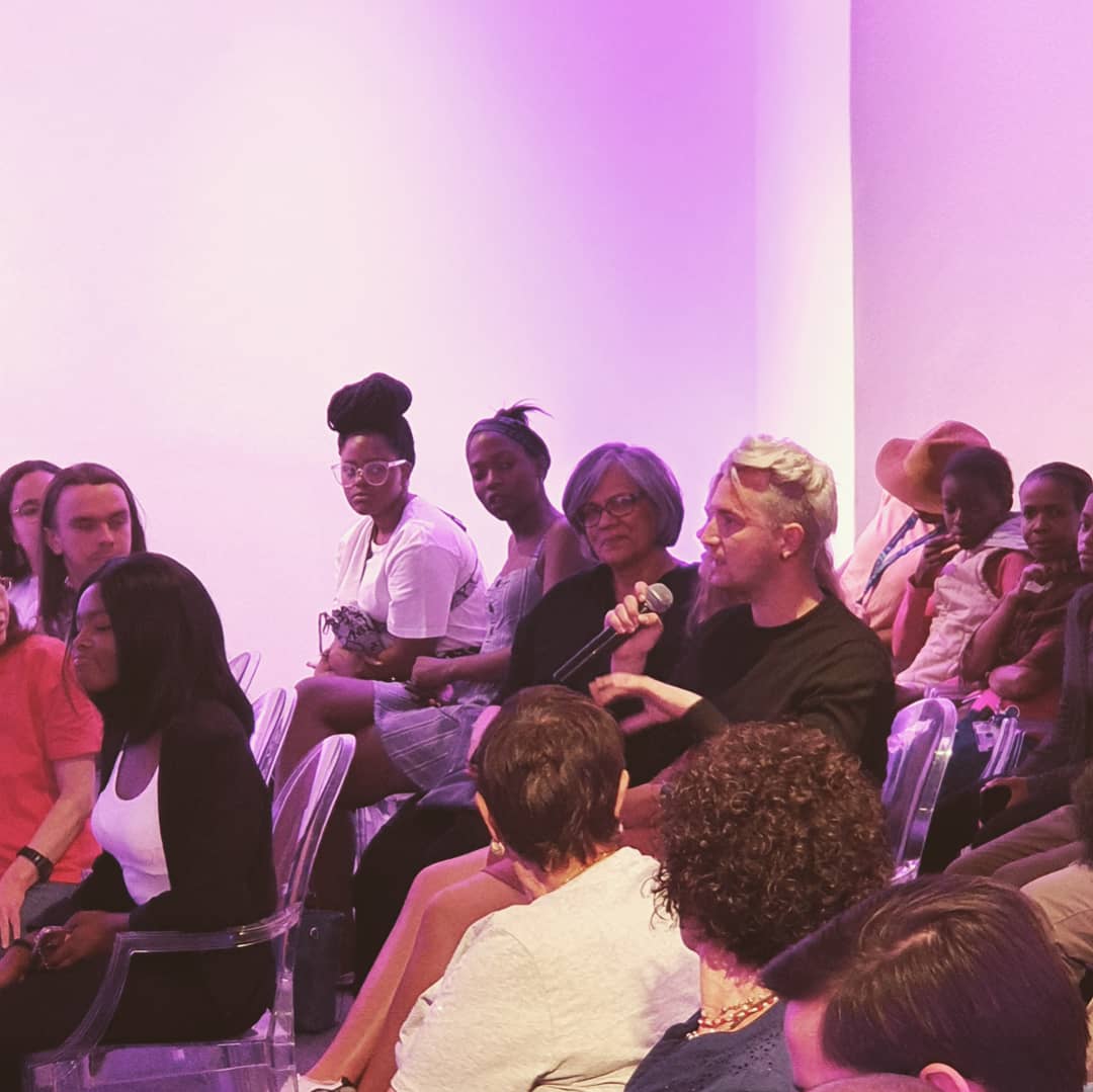 StandardBankArt's tweet photo. Thank you to every person who participated today at the #thissongisfor exhibition and panel talk. #GabrielleGoliath created a very honest and safe space for an important conversation with her art. #AfricanheART https://t.co/CjgSUvMMCd