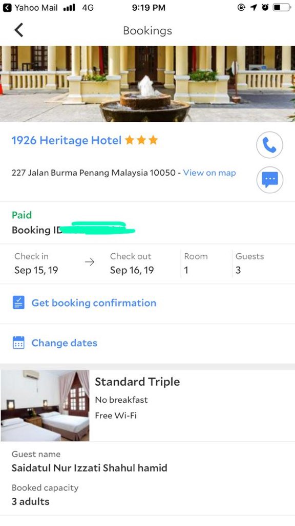 AnyssJack's tweet photo. Anyone nak pergi Penang esok? I’ve mistakenly booked the wrong date😢 Two rooms available at 
1926 Heritage Hotel on 
15 Sept,Sunday - 16 Sept,Monday. 

DM for details. 

RT PLEASE THANK YOU https://t.co/TXeAvAjNzZ
