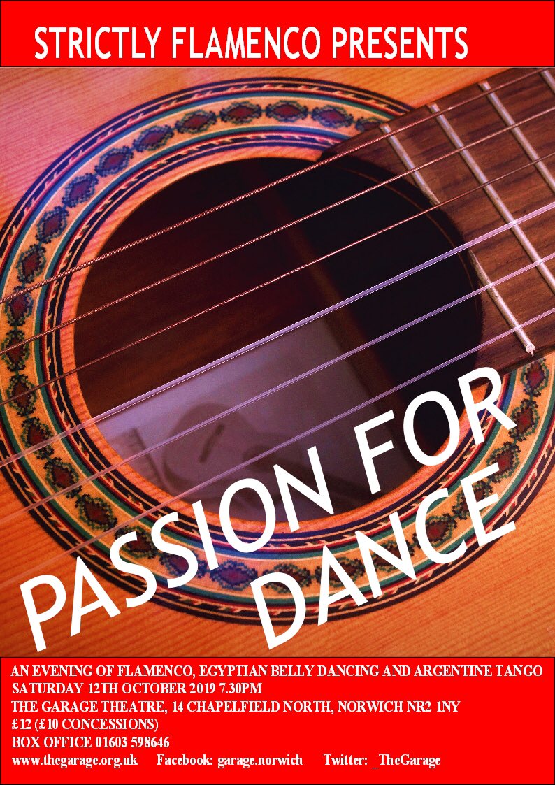 flamencodebbie's tweet photo. Only 4 weeks to go. Get your tickets now! Box office is 01603 283382 at the Garage, not the number on the flyer https://t.co/UsSFT4gNhH