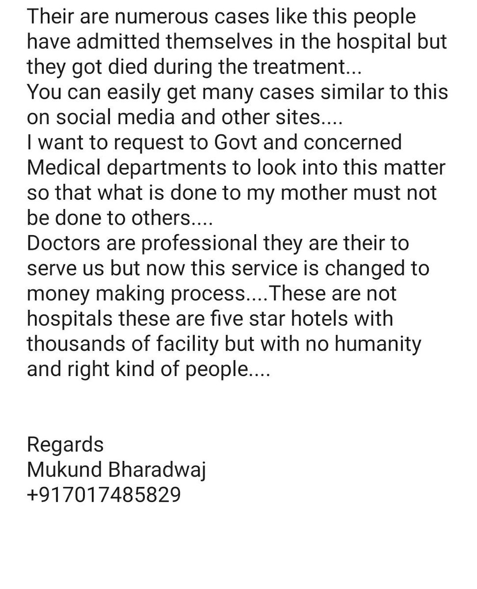 07Mukund's tweet photo. My mother was admitted in Nayati hospital mathura on 11/09/ 2019 at 1:30 PM, as she was not feeling comfortable and was feeling restless @MoHFW_INDIA @drharshvardhan @SidharthNSingh @PMOIndia @narendramodi @myogiadityanath @dreamgirlhema @Nayatihealth @NiraRaidia @jagograhakjago https://t.co/wnwxzsPJpV