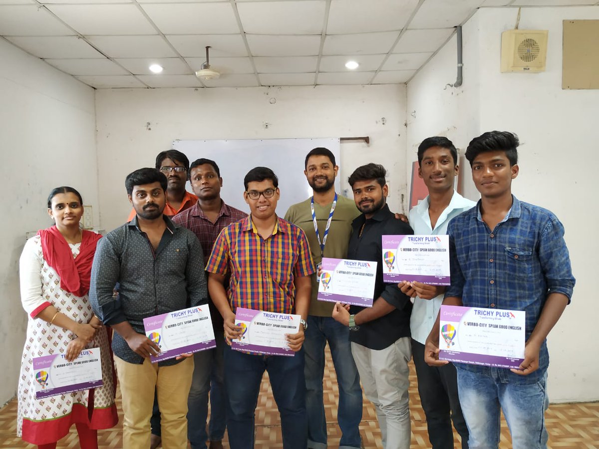 TrichyPlusindia's tweet photo. 💐Valedictory program at Trichy Plus (16.08.2019)💐🥳
Highlights:💪 Book Review and 📕 , Public Speaking Session 🙋‍♂️Certificates awarded to the successful students.🤩
✌️For Further Details call: 8754768888
visit our website: https://t.co/xNjzCryJT2#sge #speakgoodenglish #english https://t.co/oggzedmTyR