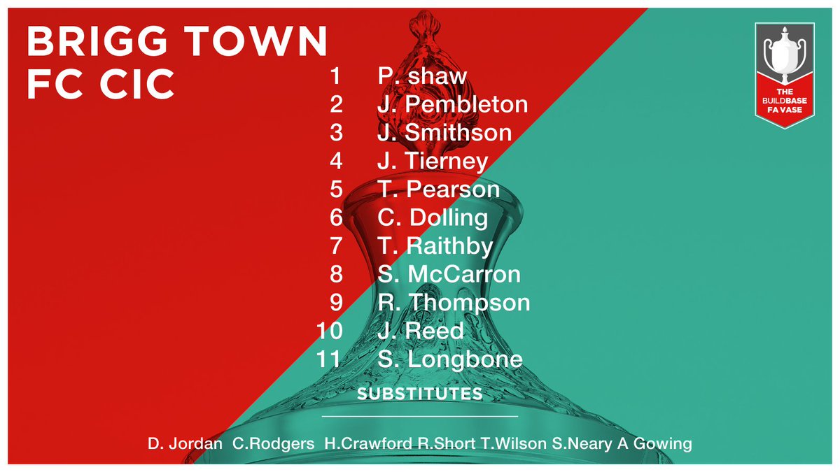 officialbrigg's tweet photo. Today's starting line up with one small change. Due to a last minute injury Harry Crawford is on for Jason Pembleton.
#UTZ #Buildbase #FAVase #SecondRoundQualifier #TenMinutesToGo
🦓⚽🦓⚽🦓⚽🦓⚽🦓⚽🦓⚽ https://t.co/ozWKiV6pdl