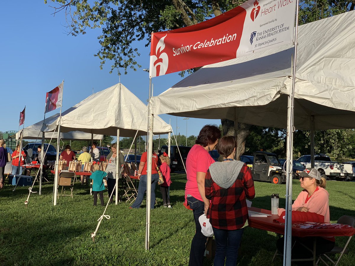 AHAKansas's tweet photo. One of our favorite things to see every year is the Faces of Heart posters. These posters feature local heart and stroke survivors. ❤️ Thank you to @StFrancisTopeka for sponsoring! #TopekaHeartWalk https://t.co/8CM76MIODr