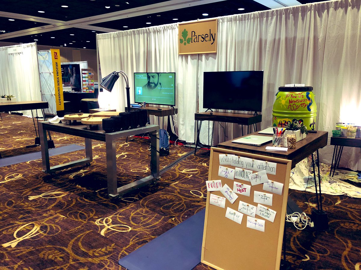 mackjmeyer's tweet photo. prepping for day three of #ona19 at the @parsely booth (500) with a little @ThomasRhett — stop by today for your last chance to paint the @GreenLightNOLA barrel and add what’s holding your attention in NOLA (plus, what’s going to be on that table at 11am...?) https://t.co/5RwcdqwZ5L