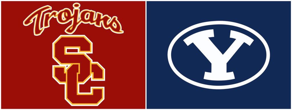 GAME DAY! USC takes on BYU this afternoon at 12:30pm first game on the road!! ❤️💛✌️✌️#FightOn #BeatTheCougars