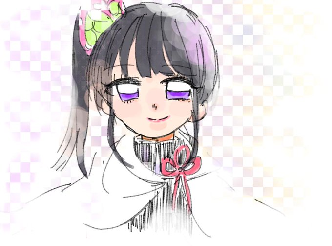 宇治舞さんがTwitterに投稿した栗花落カナヲ(鬼滅の刃)のイラスト。