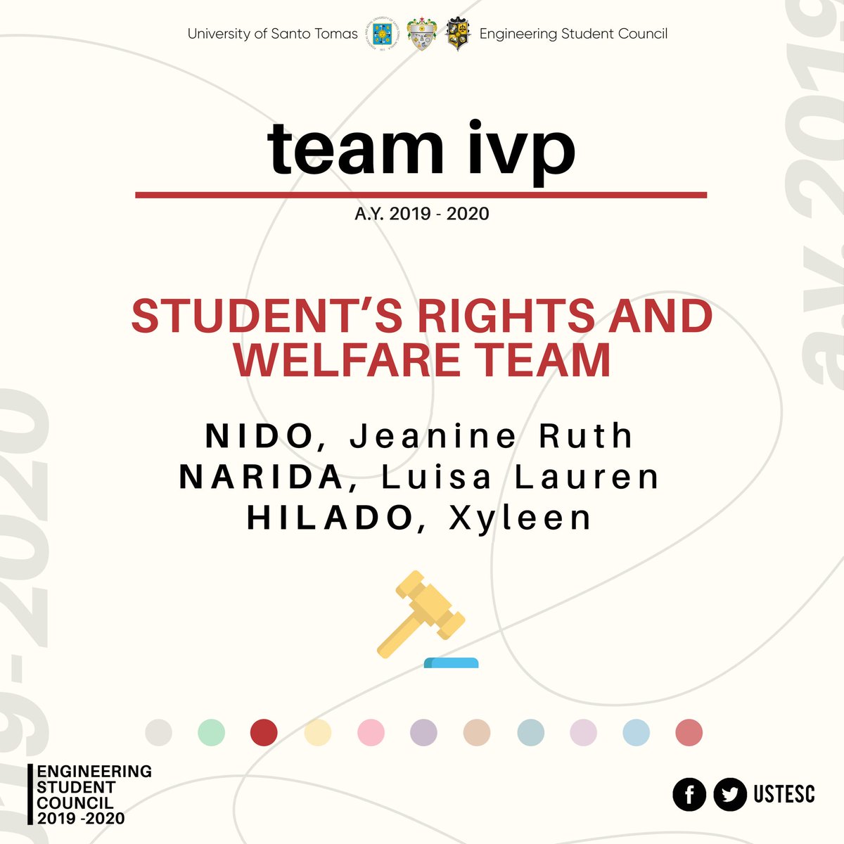 USTESC's tweet photo. TEAM IVP
Student’s Rights And Welfare Team

#ESC1920 https://t.co/1jMiMHZhJX