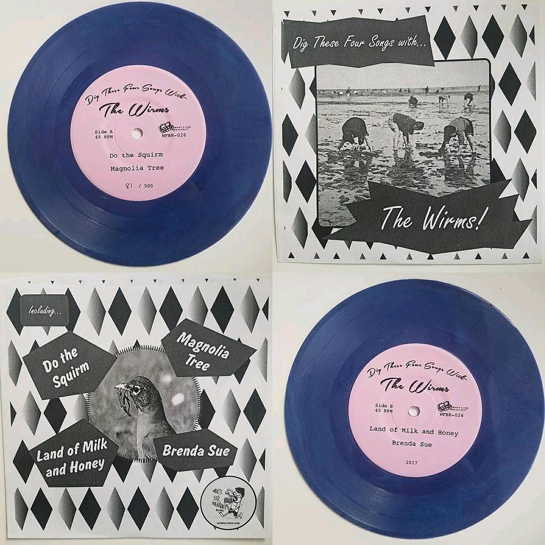 The purple is long gone and the black is in the home stretch - 500 EPs almost gone for good. Demented outsider punk like the first Meat Puppets EP but swap Ozarks herky jerk for desert brain bake!

#thewirms #arkansasmusic #punkrock #45rpm