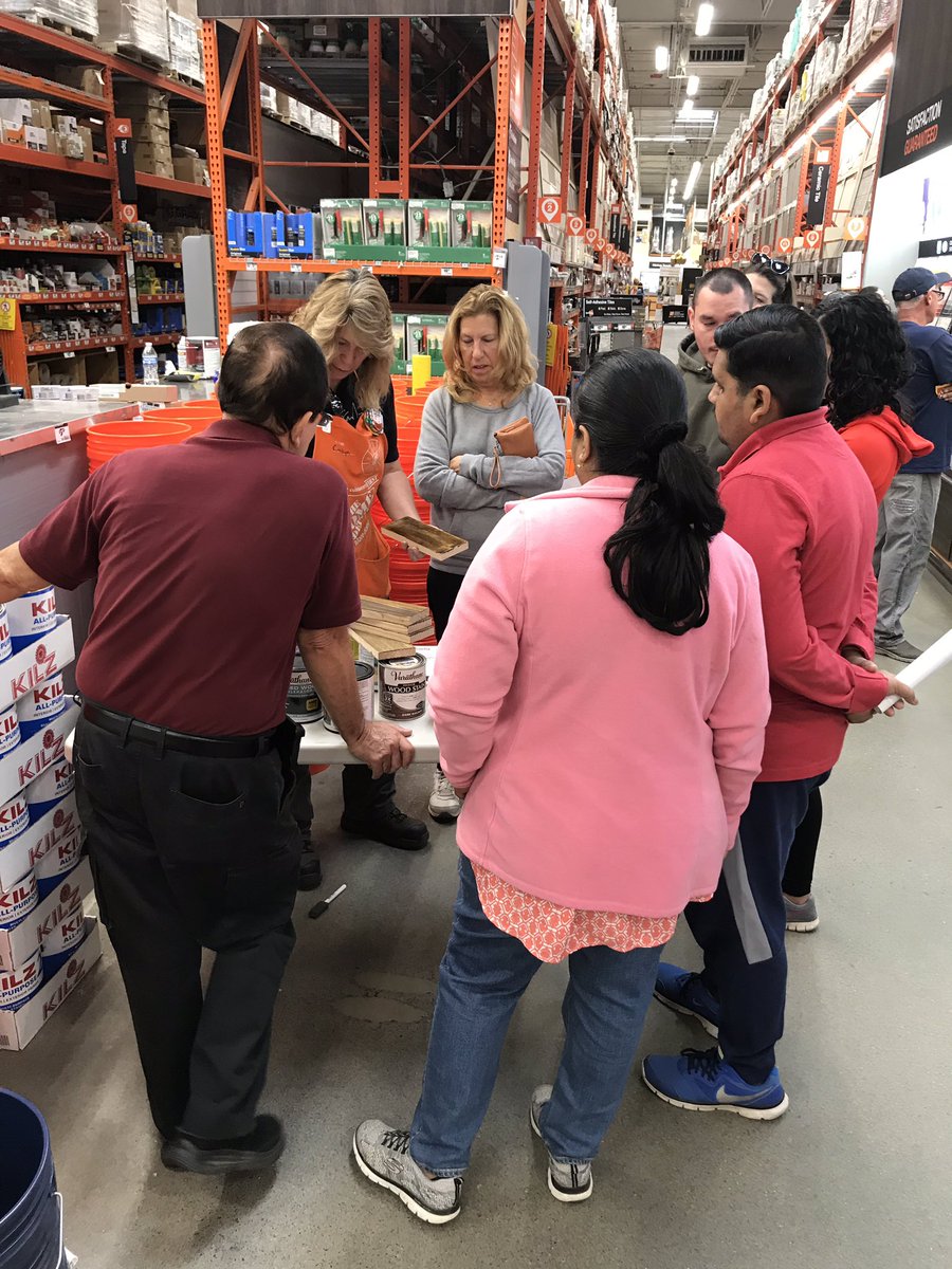 tornillo_john's tweet photo. Great job Carolyn, awesome turnout for our “how to stain wood” clinic! https://t.co/h1Egt7AIyK