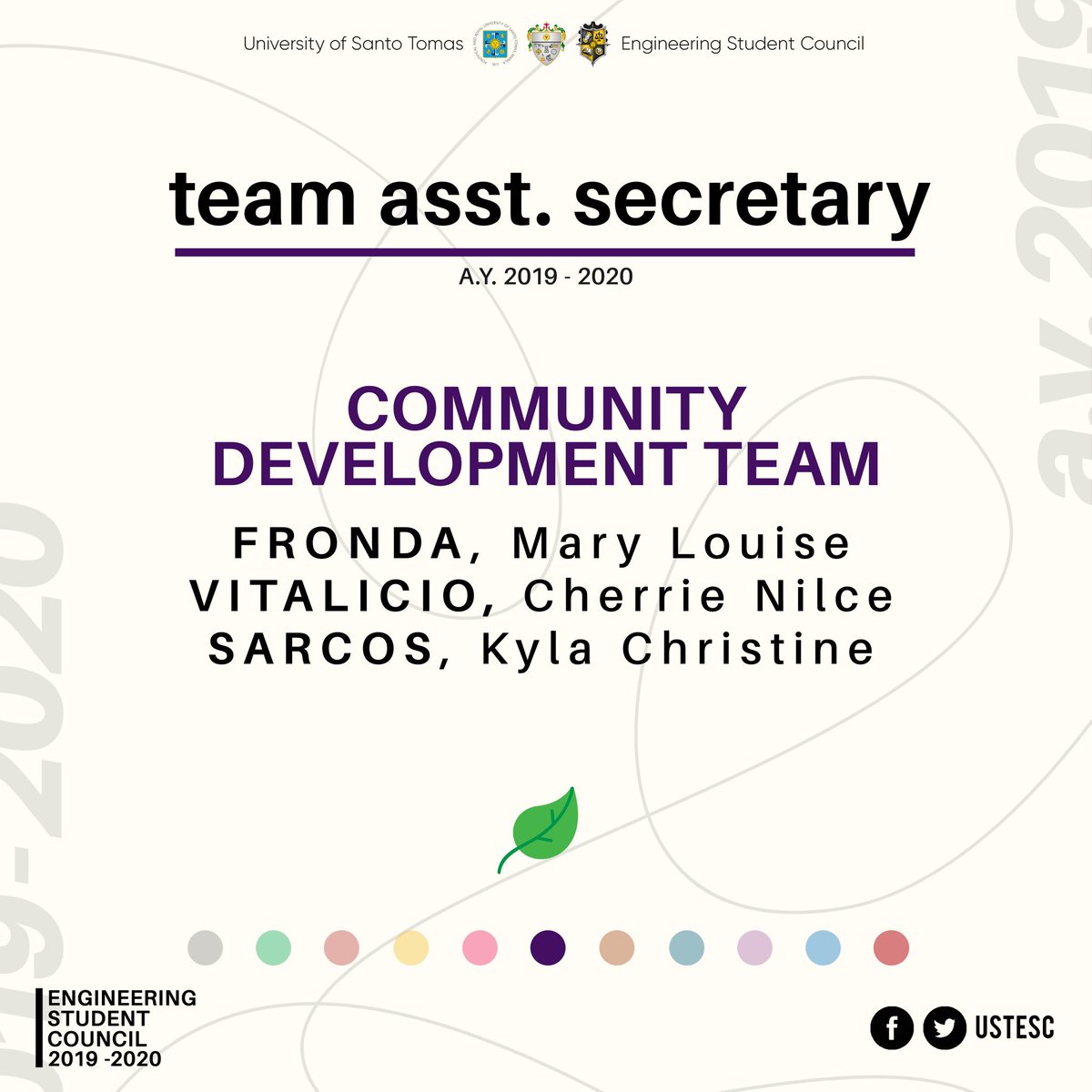 USTESC's tweet photo. TEAM ASST. SECRETARY
Community Development Team

#ESC1920 https://t.co/0UtBdYwjN1