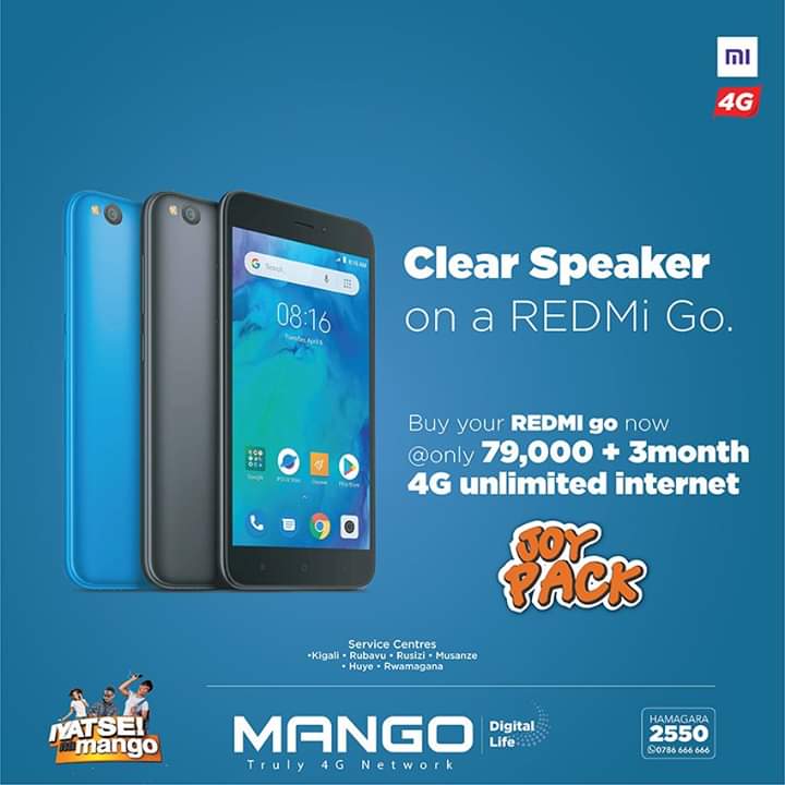Mango4G's tweet photo. Get ready to rock like a star with the #REDMiGo clear speaker. Buy it now @ only Rwf 79,000 + 3 months of free #mangojoy 4G unlimted internet.
#IyatseNaMango #4G #Unlimiteddata #LTEspeed #Smartphone #NoBunddles #FastestInternet #FourthGenerationInternet #MangoTelecom https://t.co/CHnd0lOdRk
